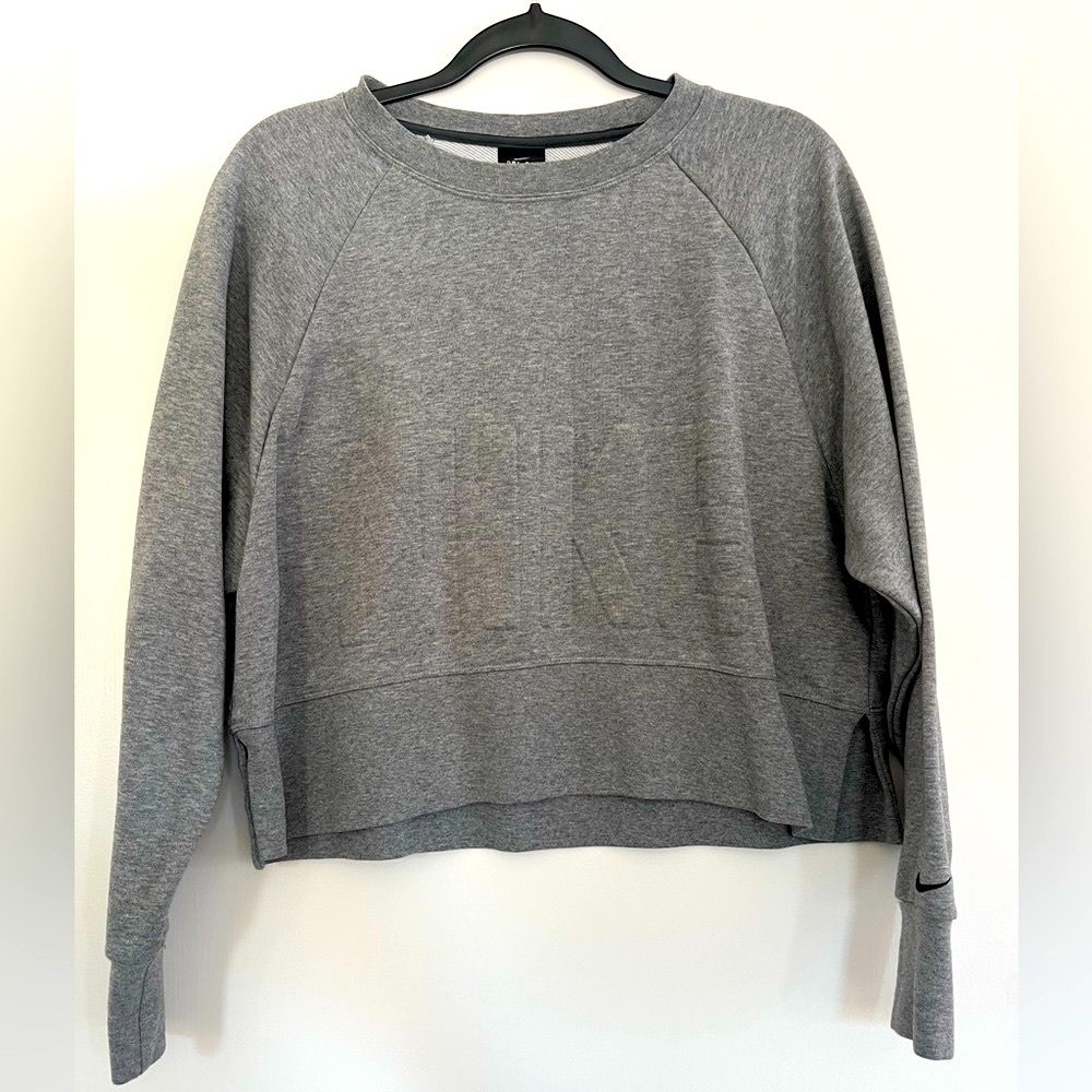Nike Women’s Grey Crop Sweater - Size Small